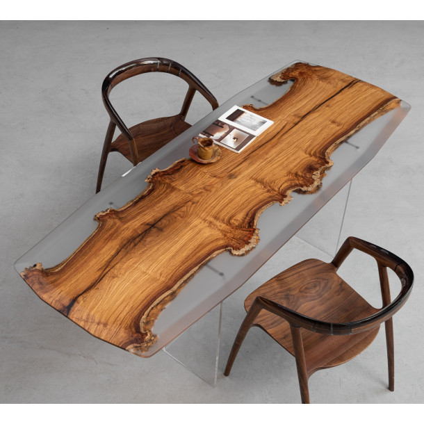 African Rosewood Wood Slab w/ Clear Resin in Matt Finish | 2.02M