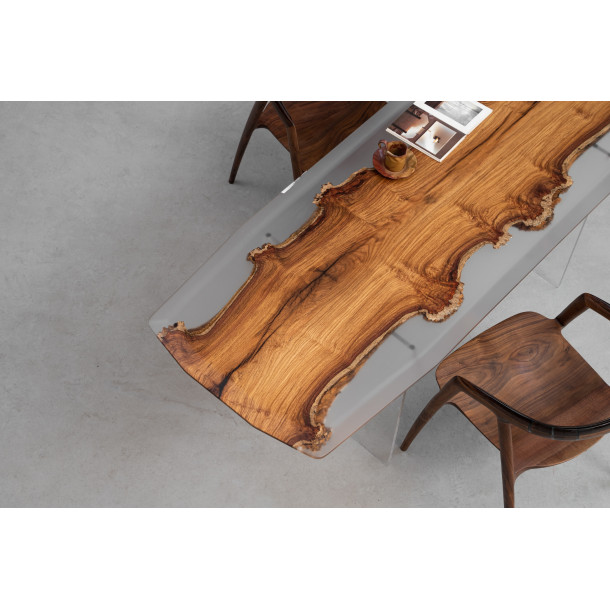 African Rosewood Wood Slab w/ Clear Resin in Matt Finish | 2.02M