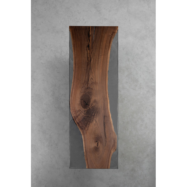 North American Solid Walnut Wood Slab w/ Grey Resin| 2.9M