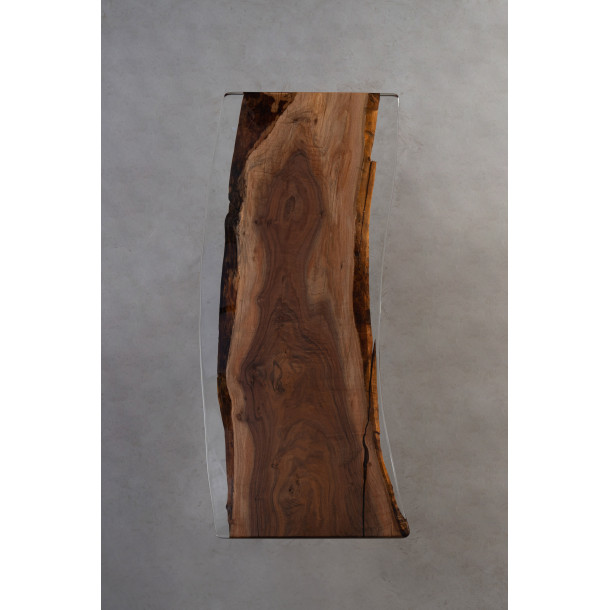 North American Solid Walnut Wood Slab w/ Clear Resin| 2.2M