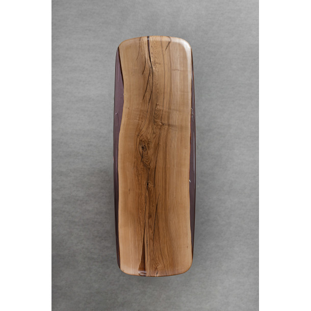 American Solid Ash Wood Slab w/ Cognac Resin | 2.51M