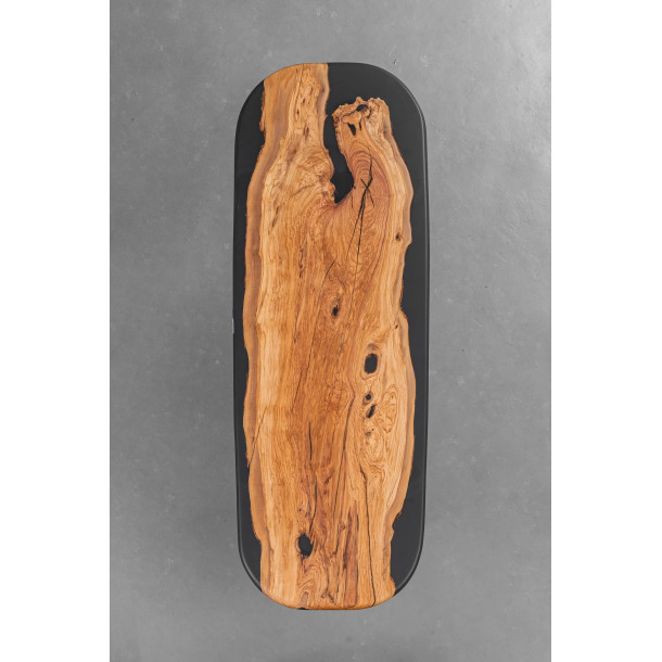 Italian Solid Olive Wood Slab w/ Grey Resin | 2.2M