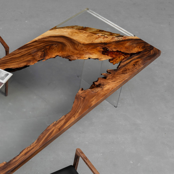 South American Solid Rainwood Slab w/ Clear Resin | 3.09M