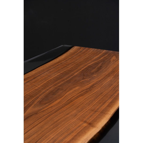 North American Solid Walnut Wood Slab w/ Grey Resin | 3M
