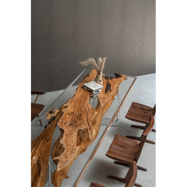Italian Solid Olive Wood Slab w/ Clear Resin | 3.49M