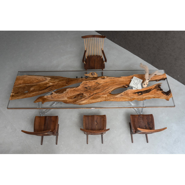 Italian Solid Olive Wood Slab w/ Clear Resin | 3.49M