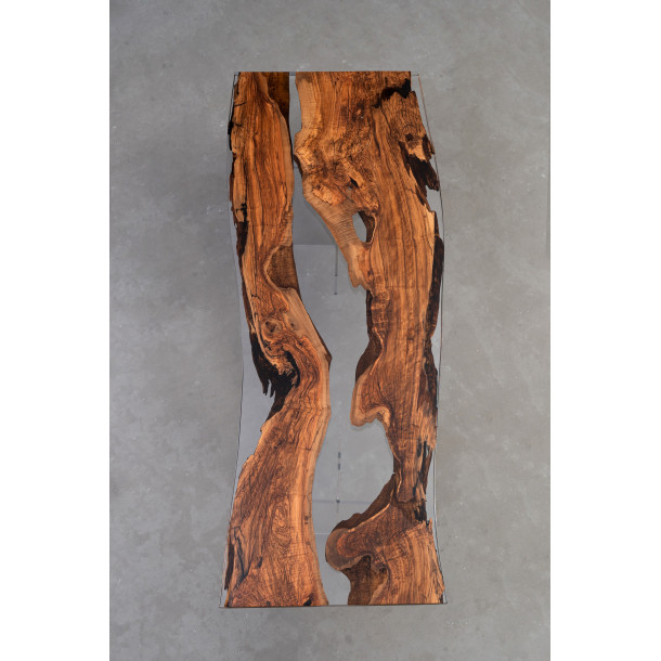 Italian Solid Olive Wood Slab w/ Clear Resin | 2.6M