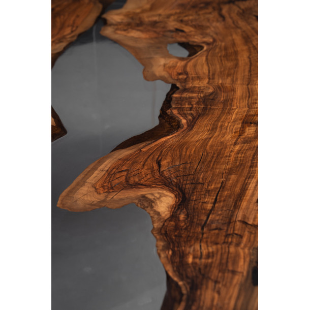 Italian Solid Olive Wood Slab w/ Clear Resin | 2.6M