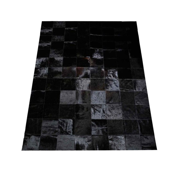 Black Square Design Cowhide Rug (1.6 x 2.4m)