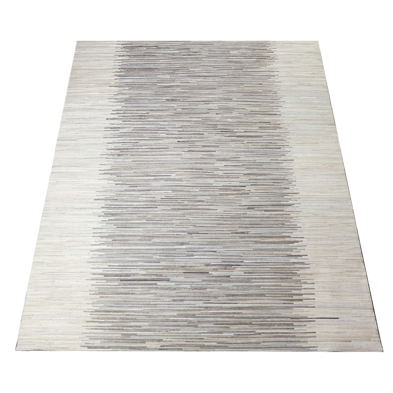 Grey Stripe Design Cowhide Rug (1.8 x 2.3 m)