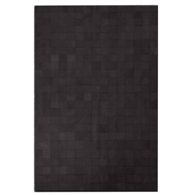 Dark Brown Small Square Design Cowhide Rug (3 x 2m)