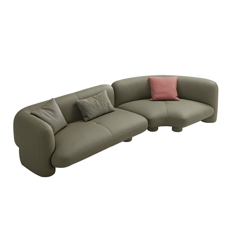 Lor Four Seater Corner Sofa Leather