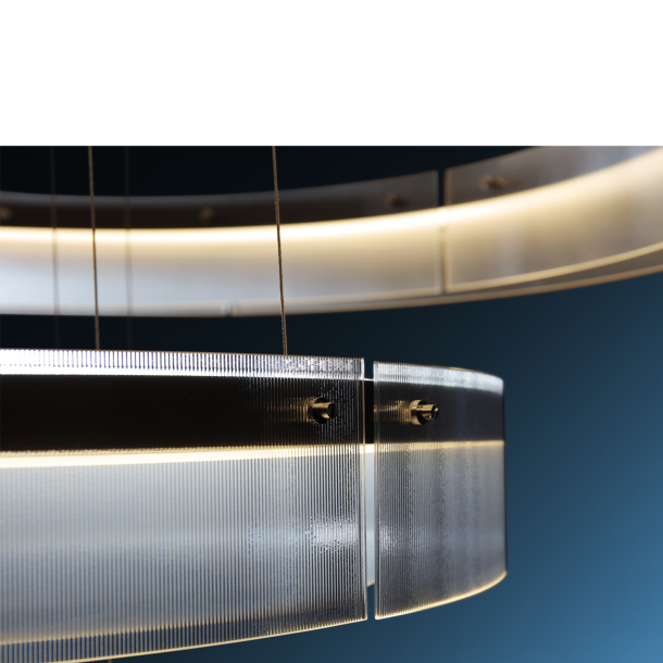 Transparent Double Ring Pendant Ceiling Light | Dia 700 MM