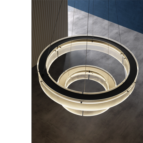 Transparent Double Ring Pendant Ceiling Light | Dia 700 MM