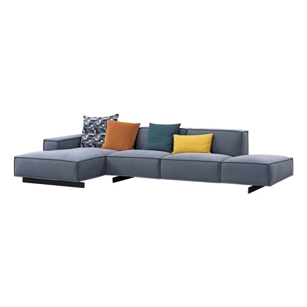 KAI-KAI THREE SEATER OPEN ARM CORNER SOFA | NUBUCK LEATHER