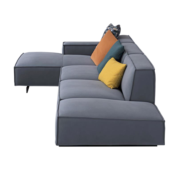 KAI-KAI Three Seater Open Arm Corner Sofa | Nubuck Leather