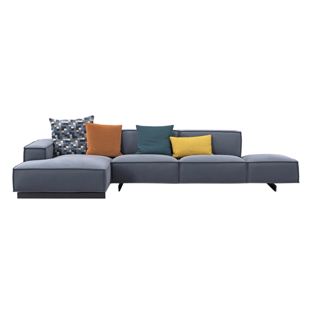 KAI-KAI THREE SEATER OPEN ARM CORNER SOFA | NUBUCK LEATHER