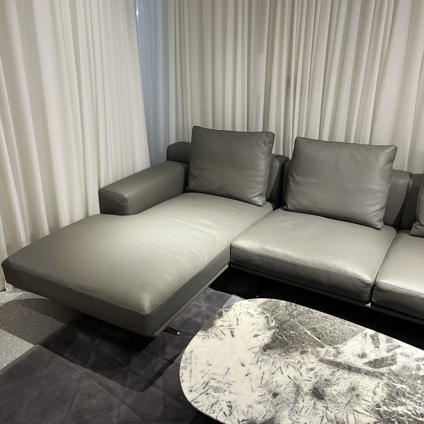 ZI-ZI Three Seater Corner Sofa w/ Wooden Arm Showroom Display