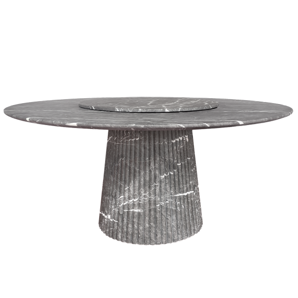 PAS-PAS Dining Table w/ Semi-Flushed Turntable | Dia: 1600 mm | Milan Grey