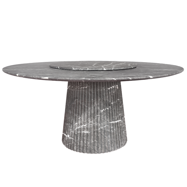 PAS-PAS Dining Table w/ Semi-Flushed Turntable | Dia: 1.6M | Milan Grey